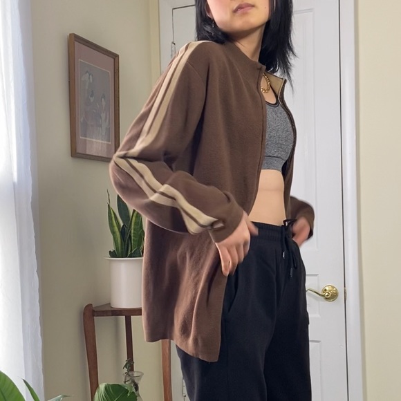 Arizona Jean Company Sweaters - Vintage Arizona Jean Company oversized brown zip up cardigan